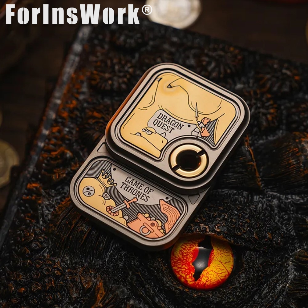 Office Quest - 01EDC&ONE BEAN ドラゴンクエスト チタン製本体 真鍮象嵌加工 密集した模様のデザイン